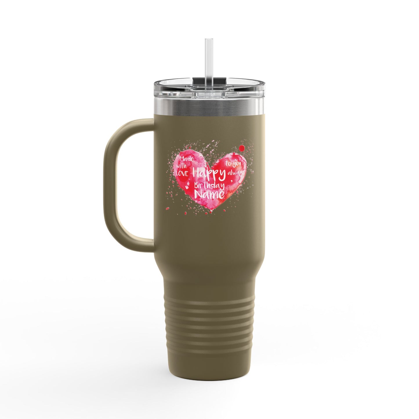 Love Light Always Insulated Travel Mug - 40oz | Heart Design for Daily Hydration & Gift Giving
