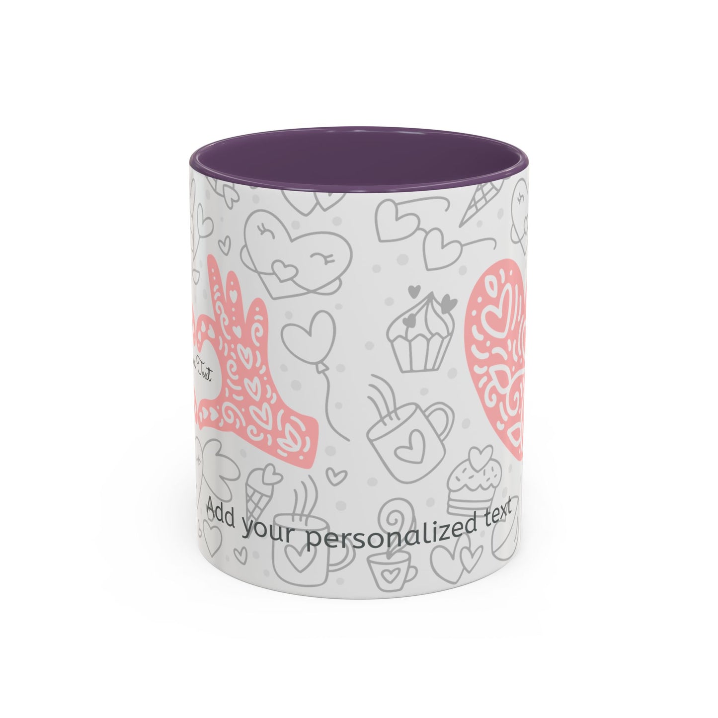 Custom Sweetheart Accent Coffee Mug – 11oz & 15oz – Cute Design for Coffee Lovers