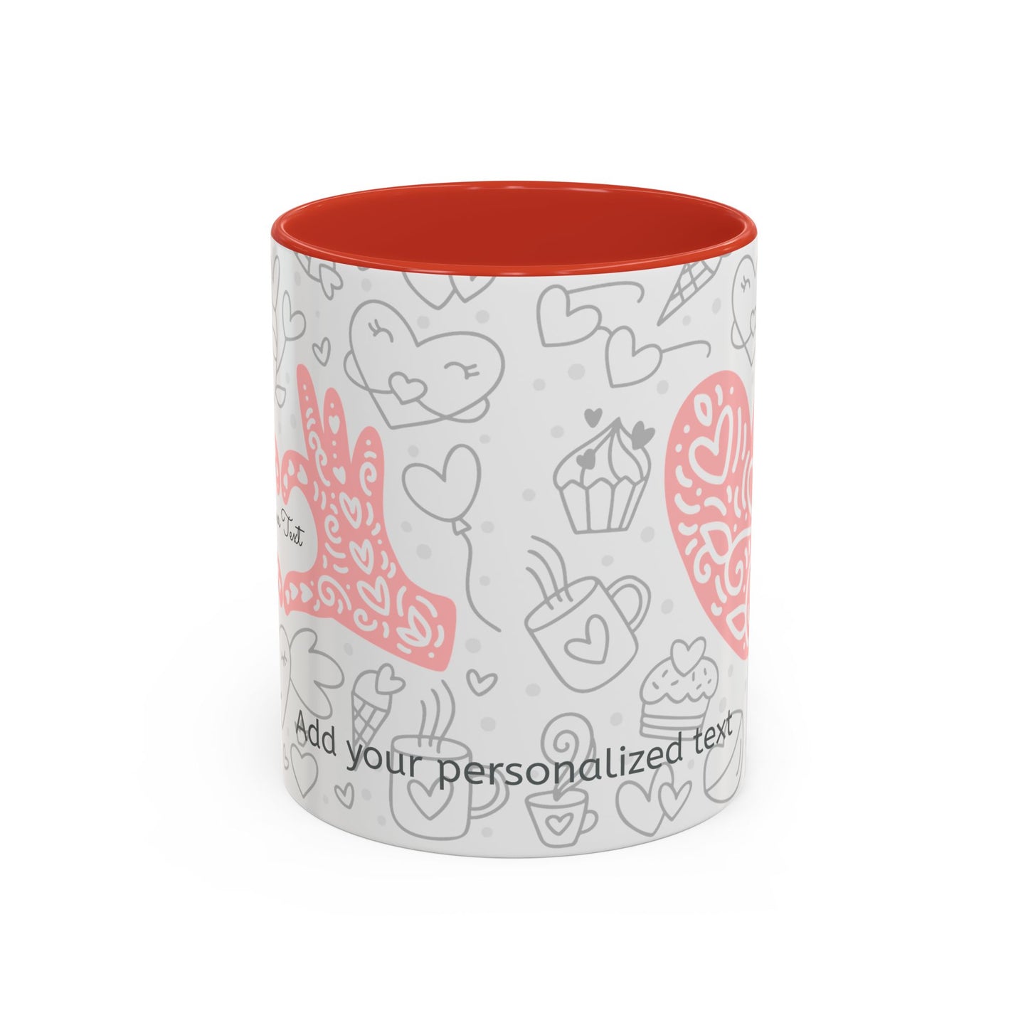 Custom Sweetheart Accent Coffee Mug – 11oz & 15oz – Cute Design for Coffee Lovers