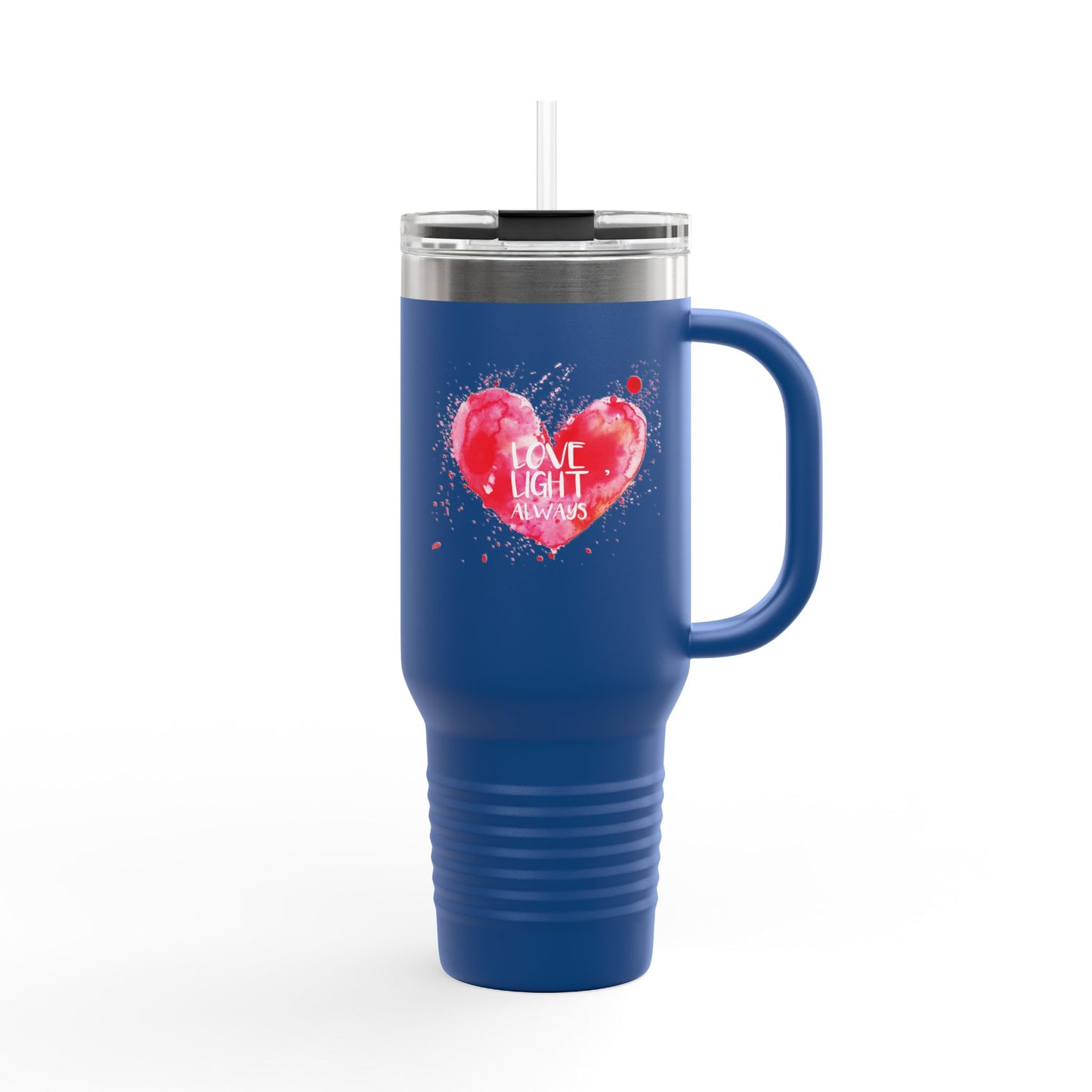 Love Light Always Insulated Travel Mug - 40oz | Heart Design for Daily Hydration & Gift Giving