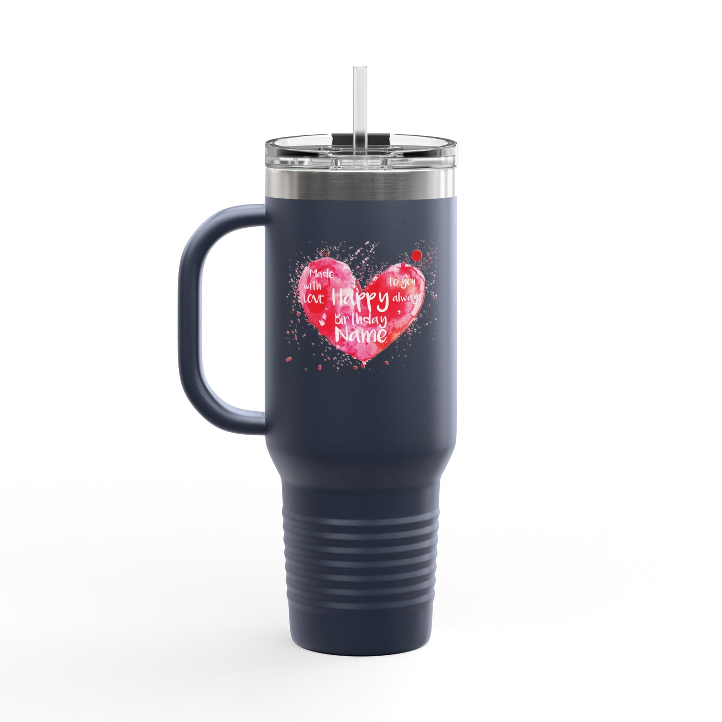Love Light Always Insulated Travel Mug - 40oz | Heart Design for Daily Hydration & Gift Giving