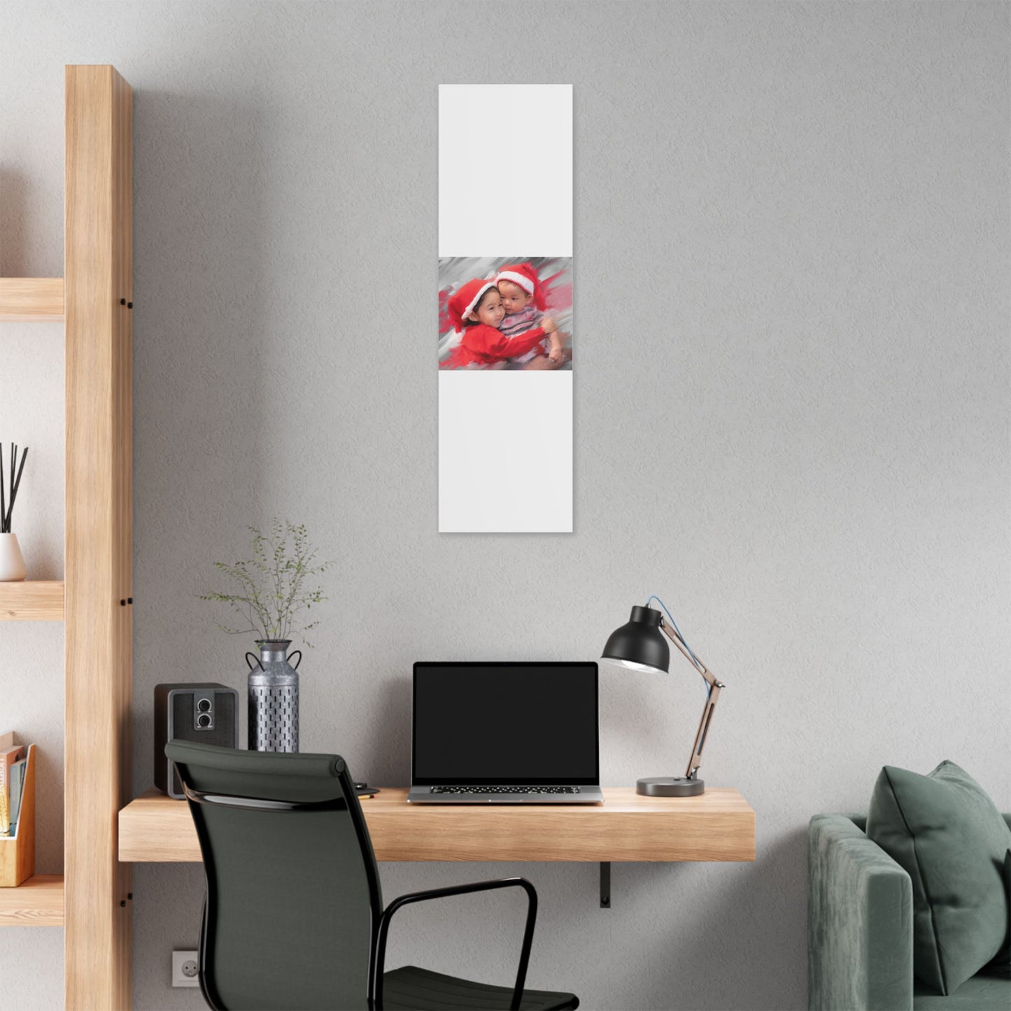 Children in Santa Hats Classic Stretched Canvas | Holiday Nursery Wall Art