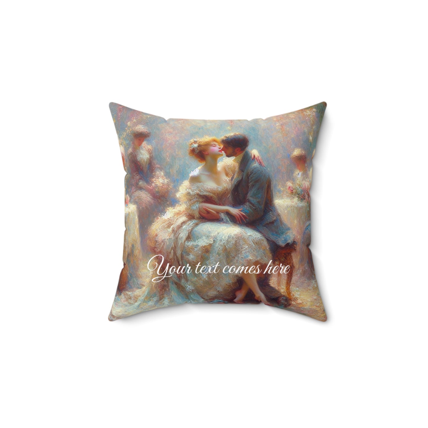 Romantic Love Square Pillow - Vintage Art & Modern Design