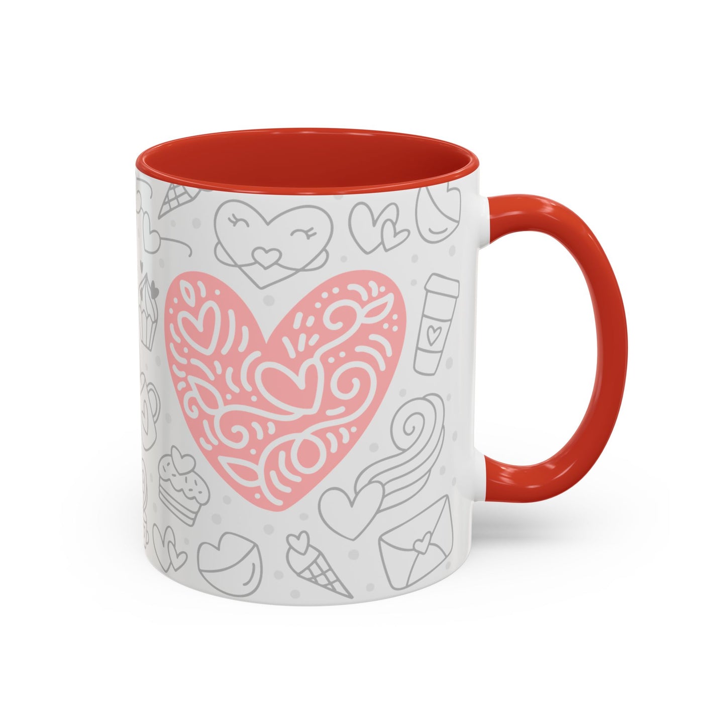 Custom Sweetheart Accent Coffee Mug – 11oz & 15oz – Cute Design for Coffee Lovers