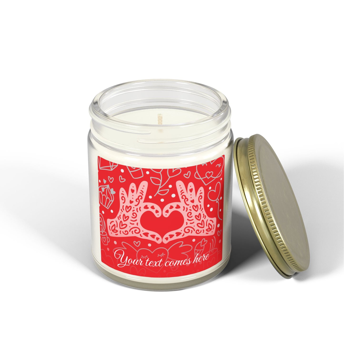 Personalized Scented Candles - Coconut Apricot Wax, Heartfelt Design