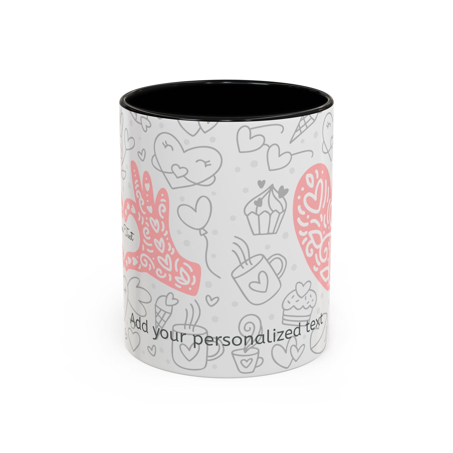 Custom Sweetheart Accent Coffee Mug – 11oz & 15oz – Cute Design for Coffee Lovers