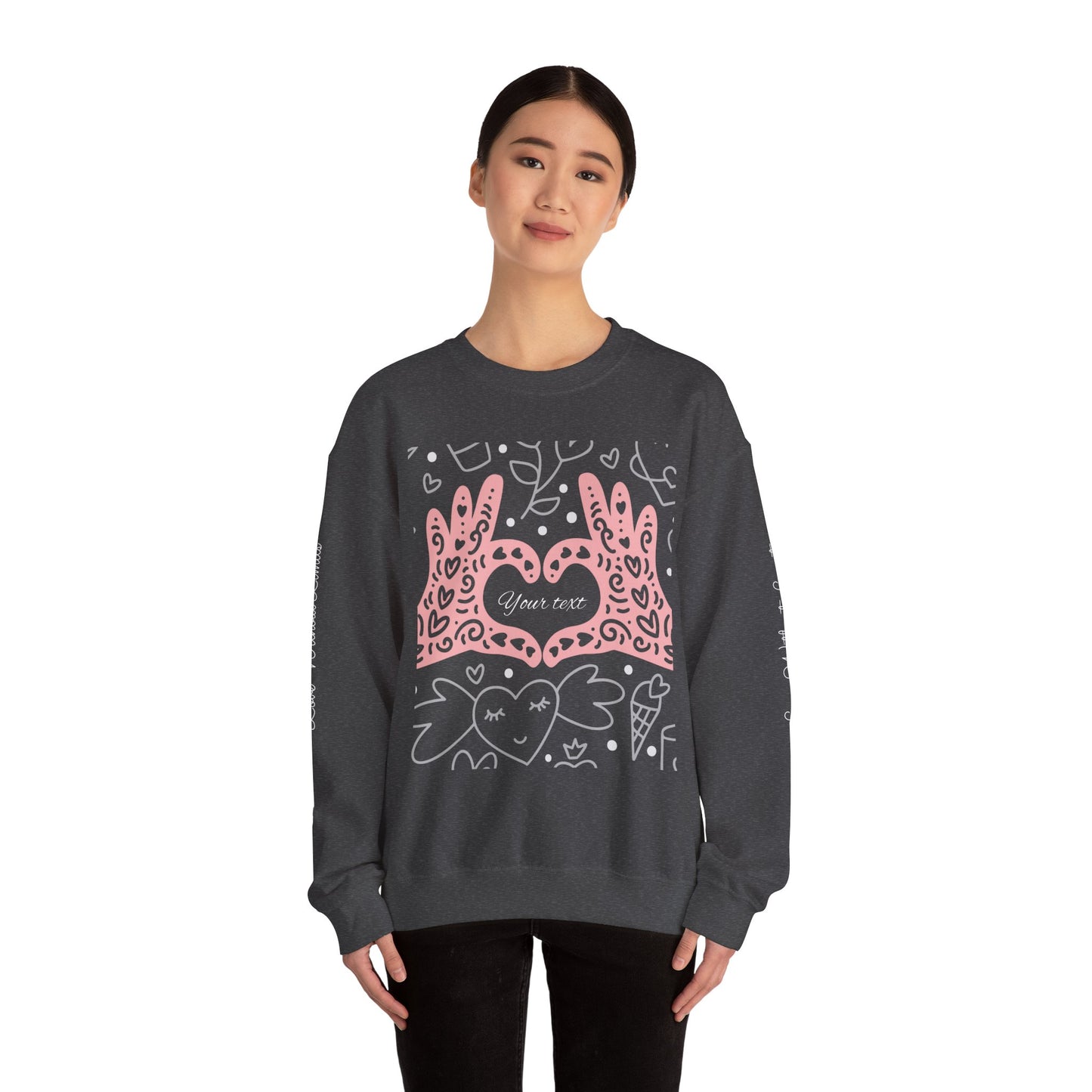 Heartfelt Love Crewneck Sweatshirt - Cute and Cozy