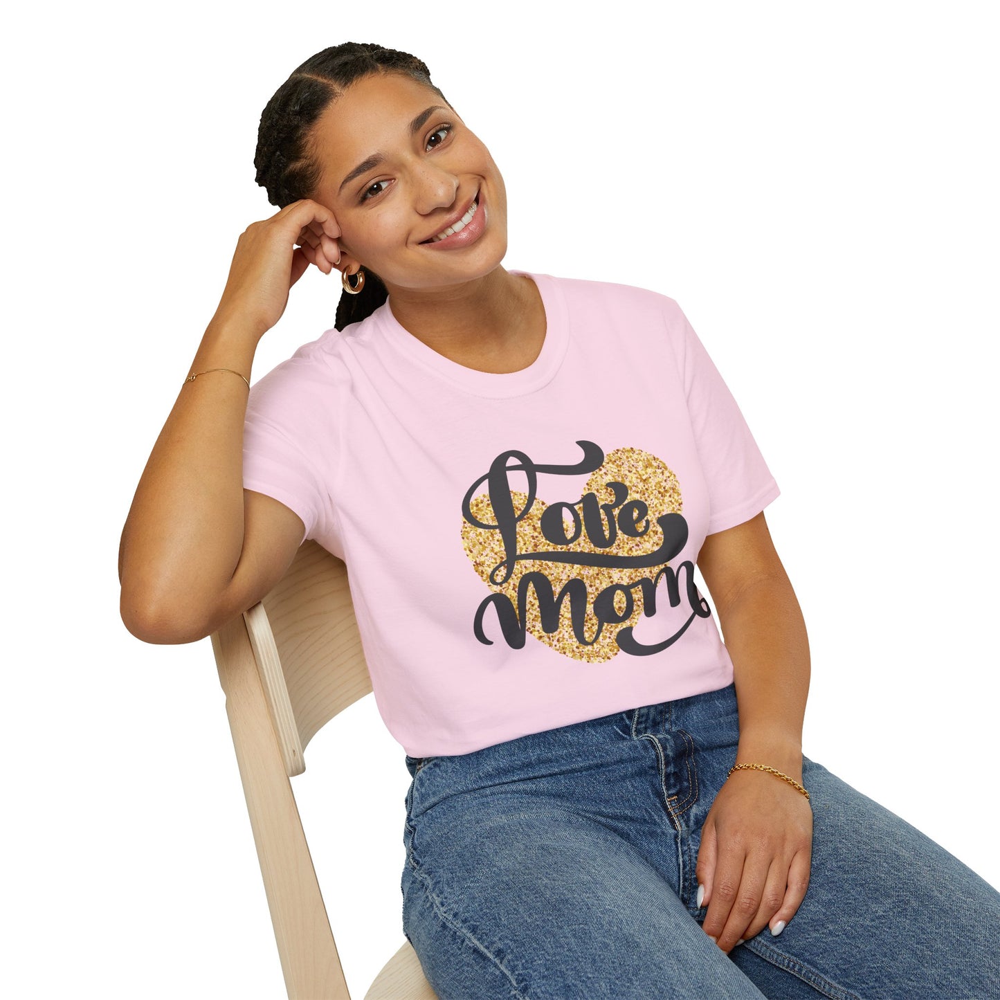 Love Mom Unisex Softstyle T-Shirt - Perfect Gift for Mother's Day