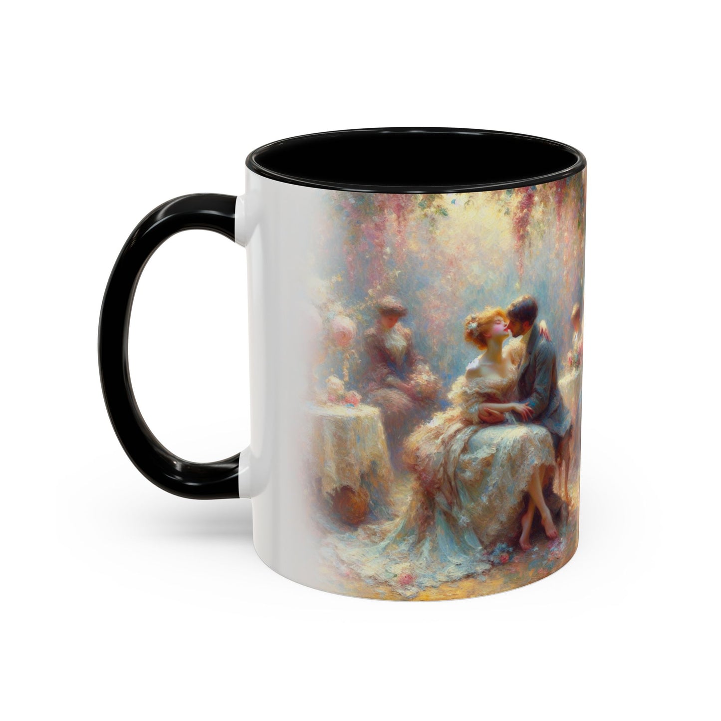 Romantic Floral Accent Coffee Mug - Perfect for Couples and Special Occasions
