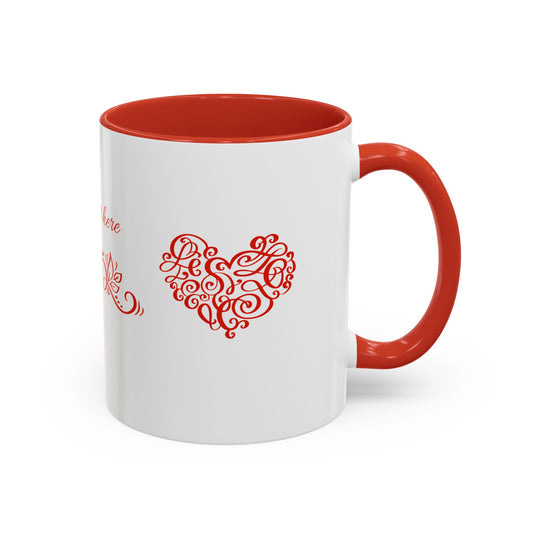 Personalized Accent Coffee Mug – “Heart Whispers” by Gava Studio
