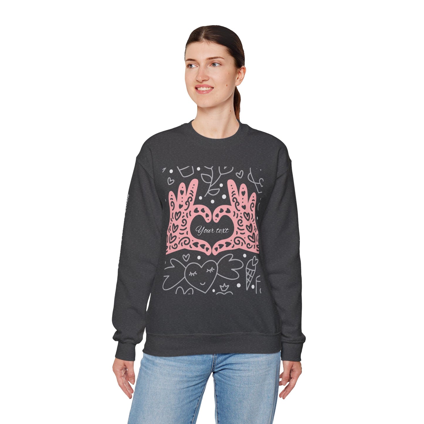 Heartfelt Love Crewneck Sweatshirt - Cute and Cozy