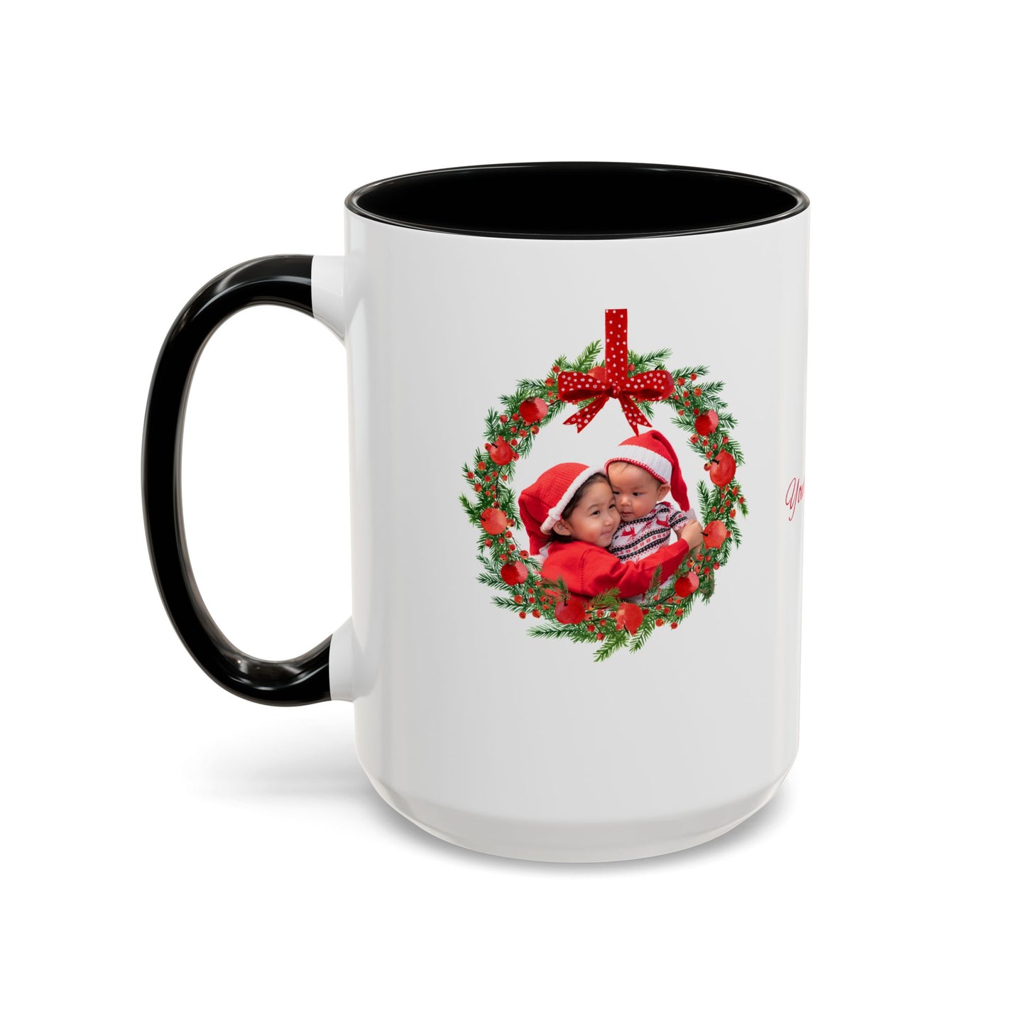 Personalized Holiday Mug – Hand-Designed Art with Your Photo & Text