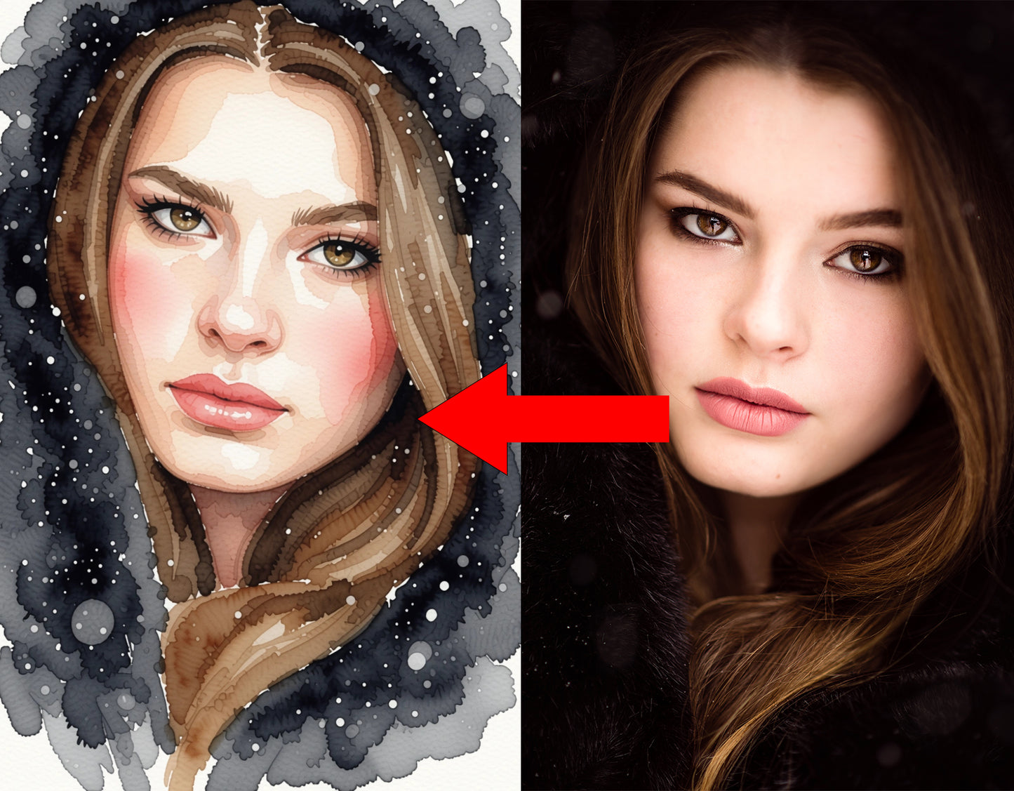 Personalized Watercolor Portrait Pillow | Custom Art Cushion Gift for Loved Ones